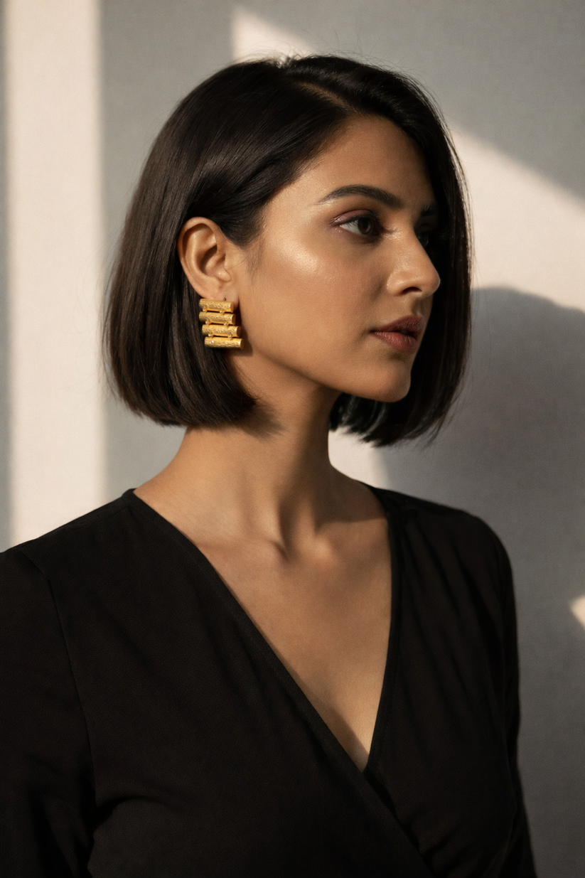 Strata Gold Earrings – TOUCHWOOD STORE