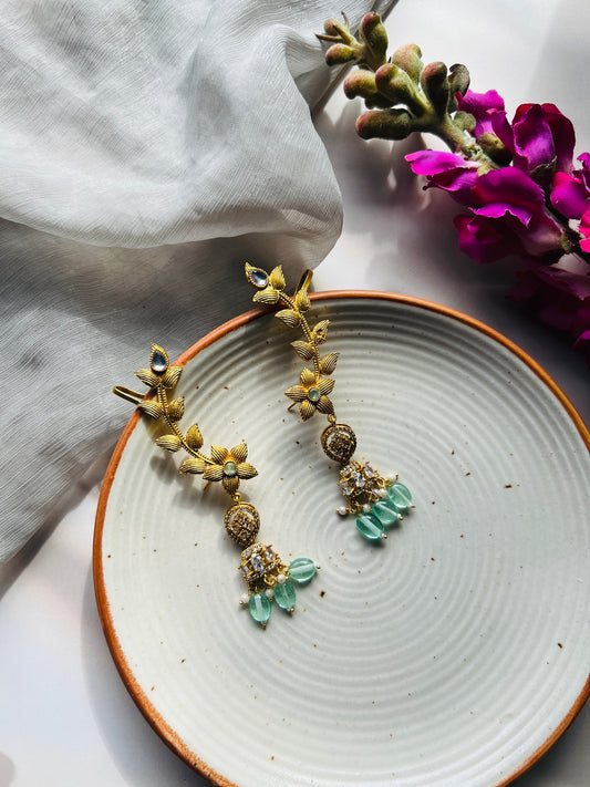 Mint Meadow Jhumka Cuff - Earrings