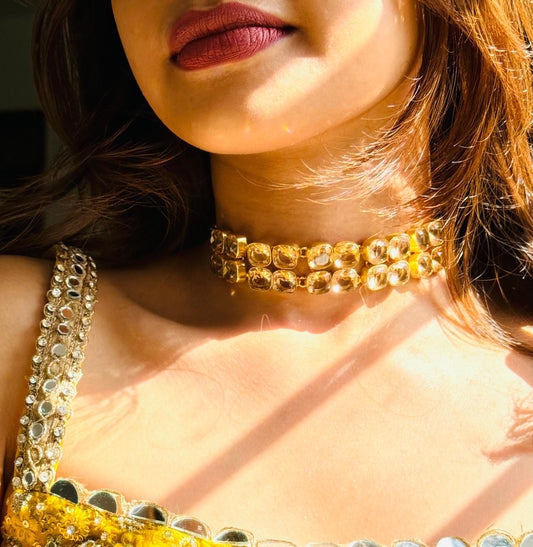 GINGER BROWN STONE CHOKER - Neckpiece