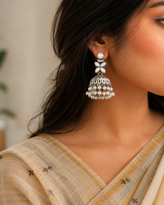 Pearl Jhumka Earrings