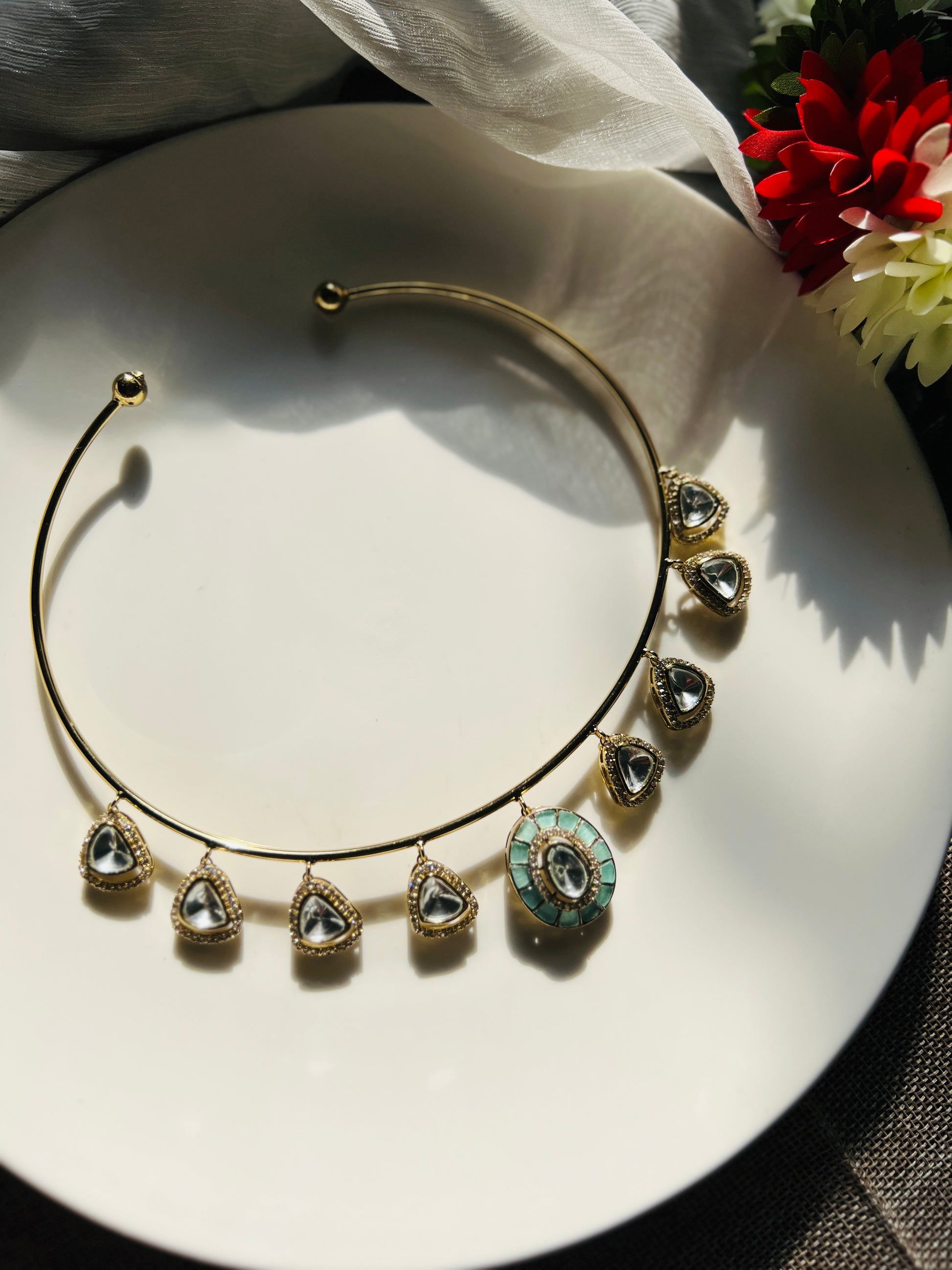 GARGI MOISSANITE STONE HASLI - Neckpiece