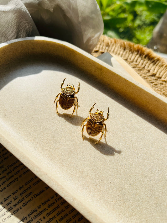Scarlet Scarab Studs