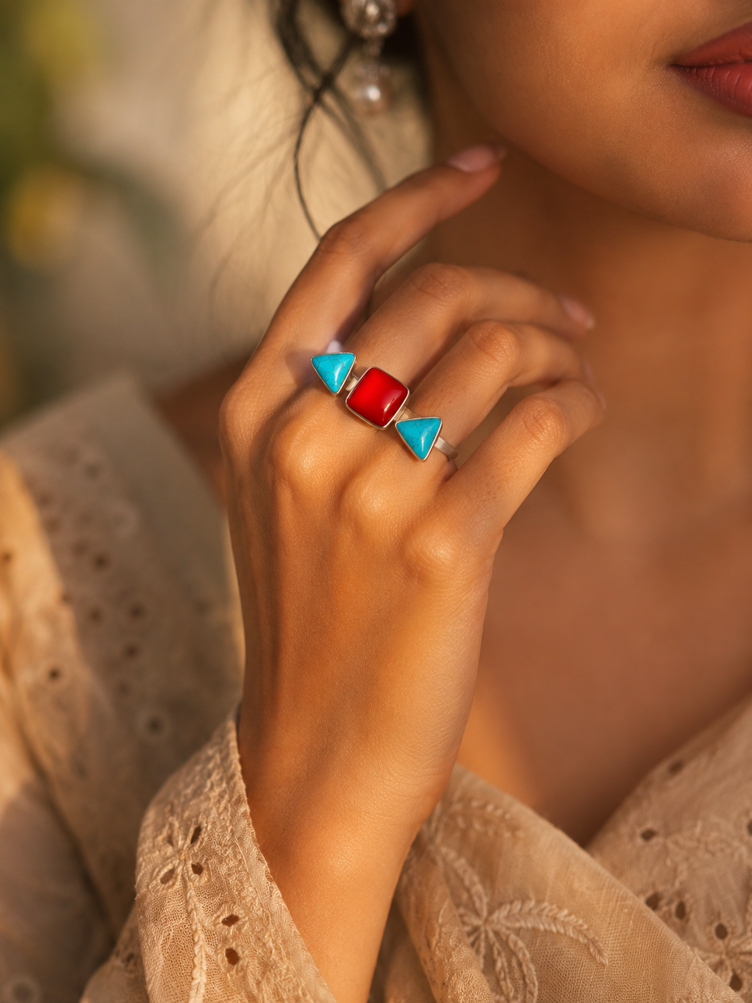 Turquoise Flame Ring