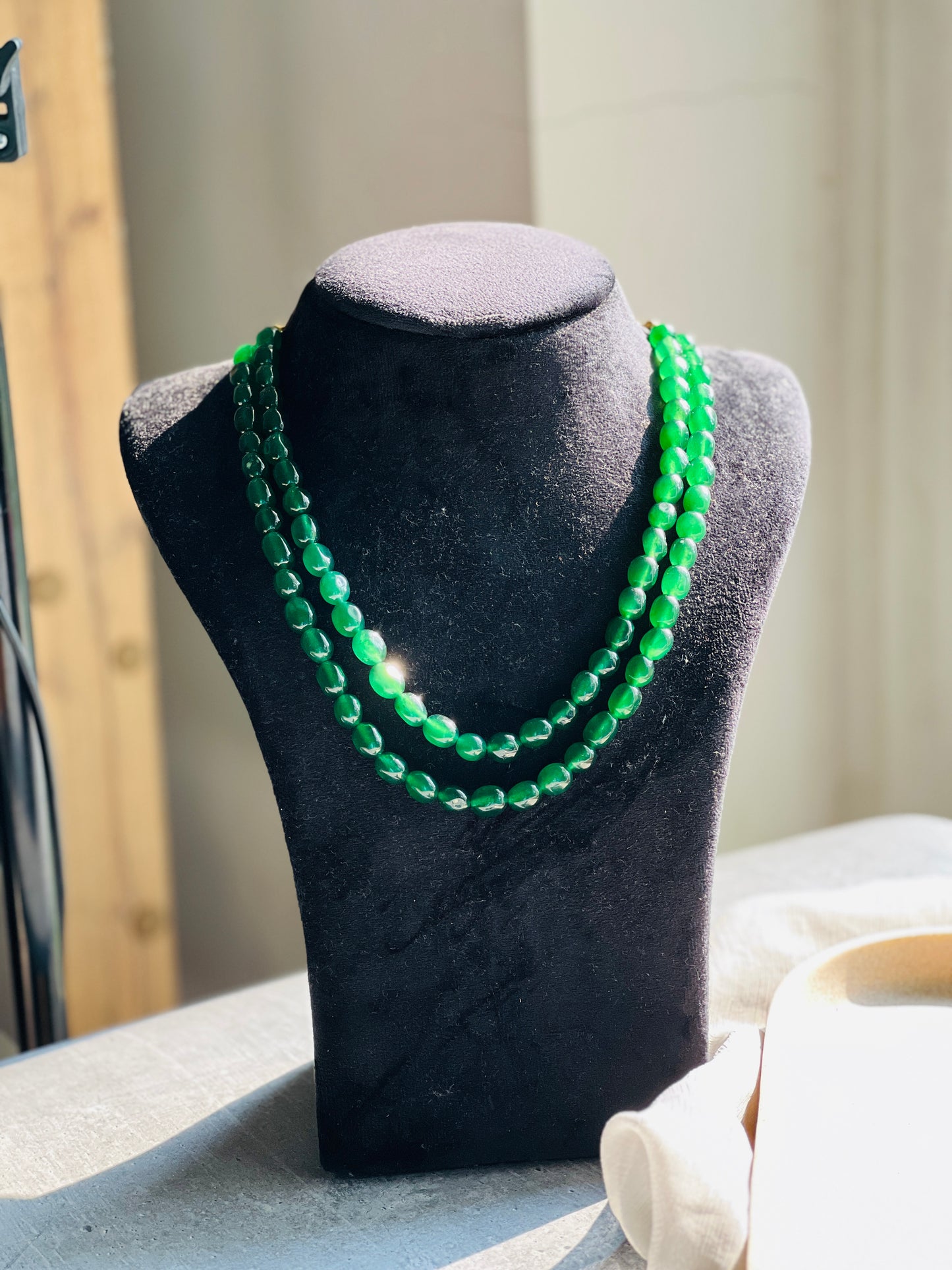 Pebble Stone Double Layer Necklace