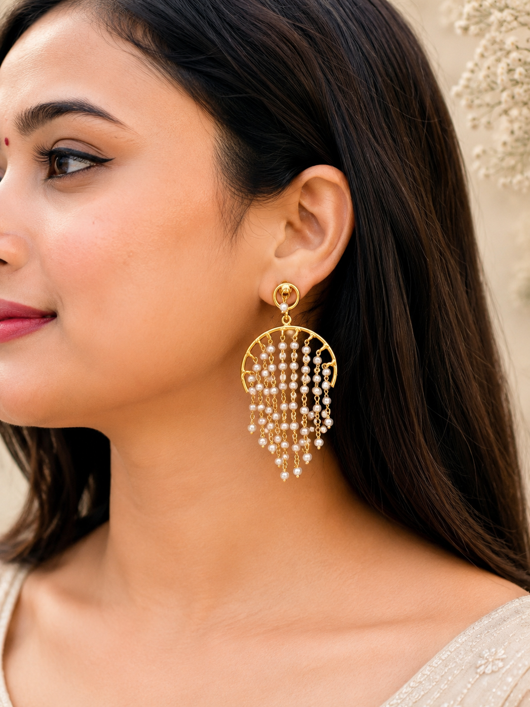 Kasavu Pearl Cascade Earrings