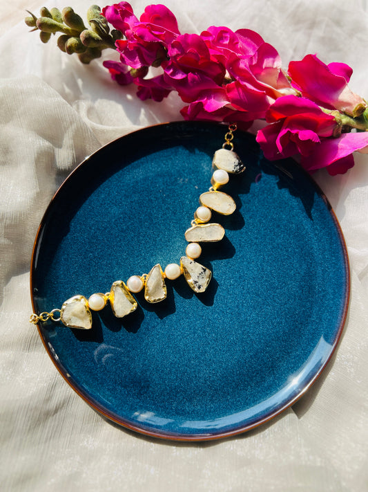 Dalmatian Pearl Elegance - Neckpiece