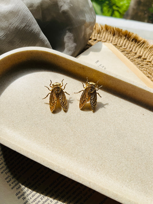 Golden Cicada Studs