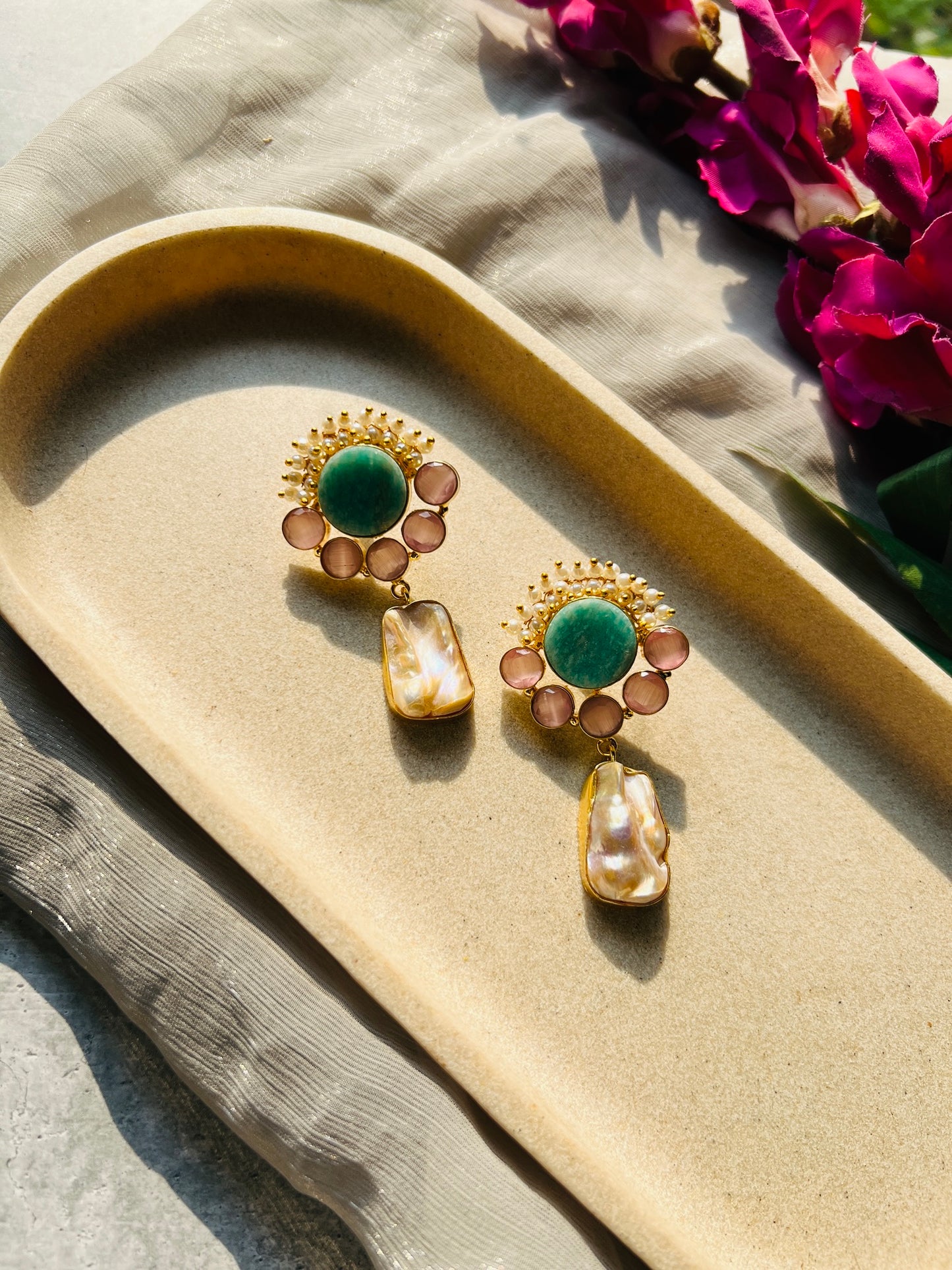 Celeste Pearl Drop Statement Earrings