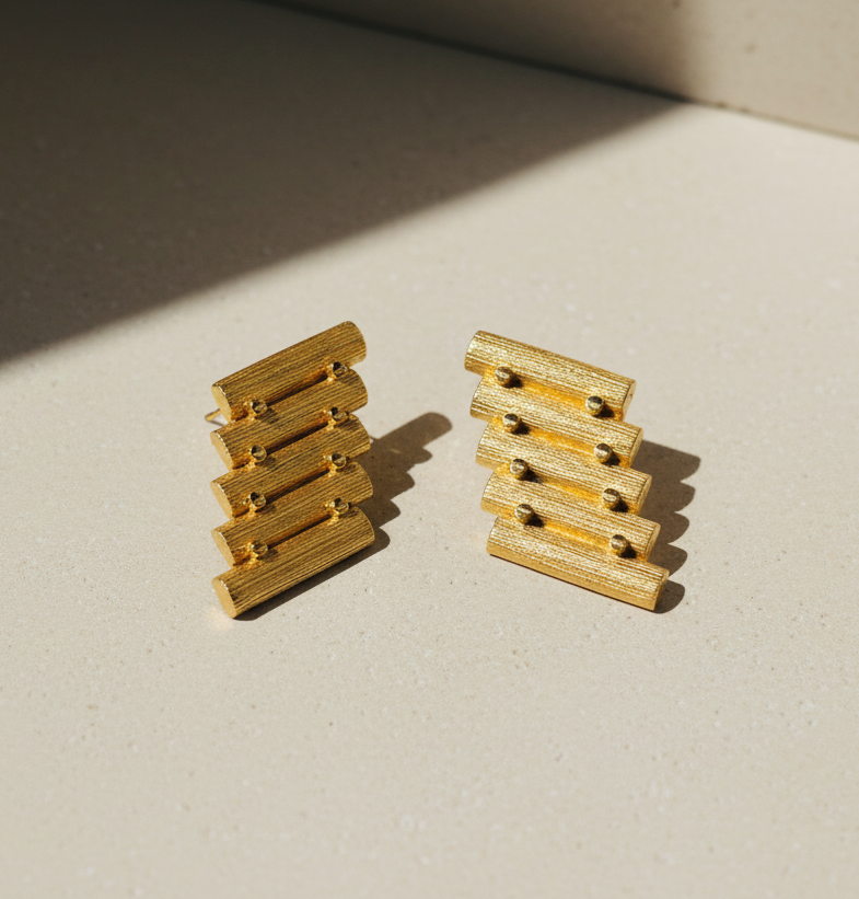 Strata Gold Earrings