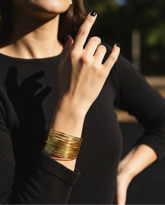 Golden Gleam Adjustable Bangle