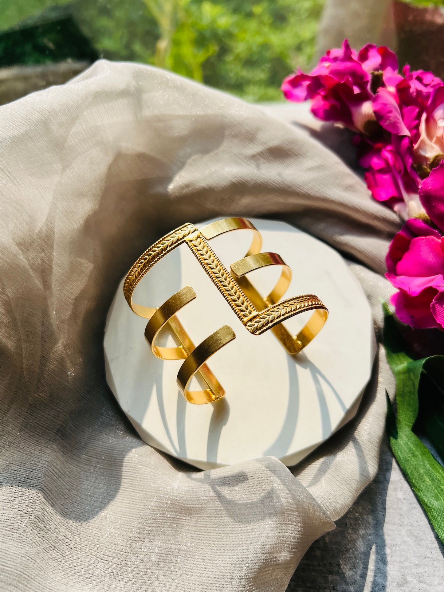 Zaria Textured Adjustable Cuff Bangle