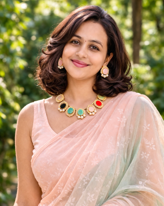 Natural Stone Blossom Necklace