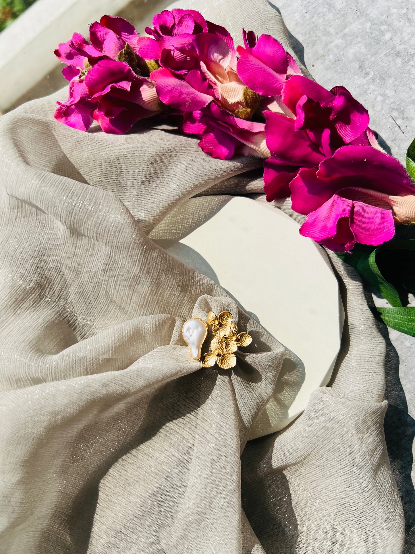 Pearl Bloom Adjustable Ring