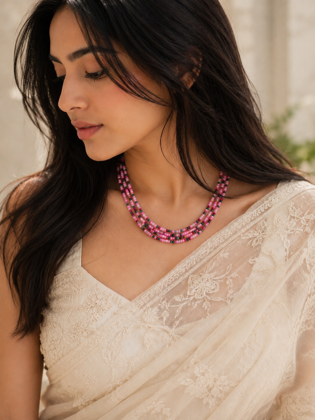 Rosé Garden Multi-Strand Necklace