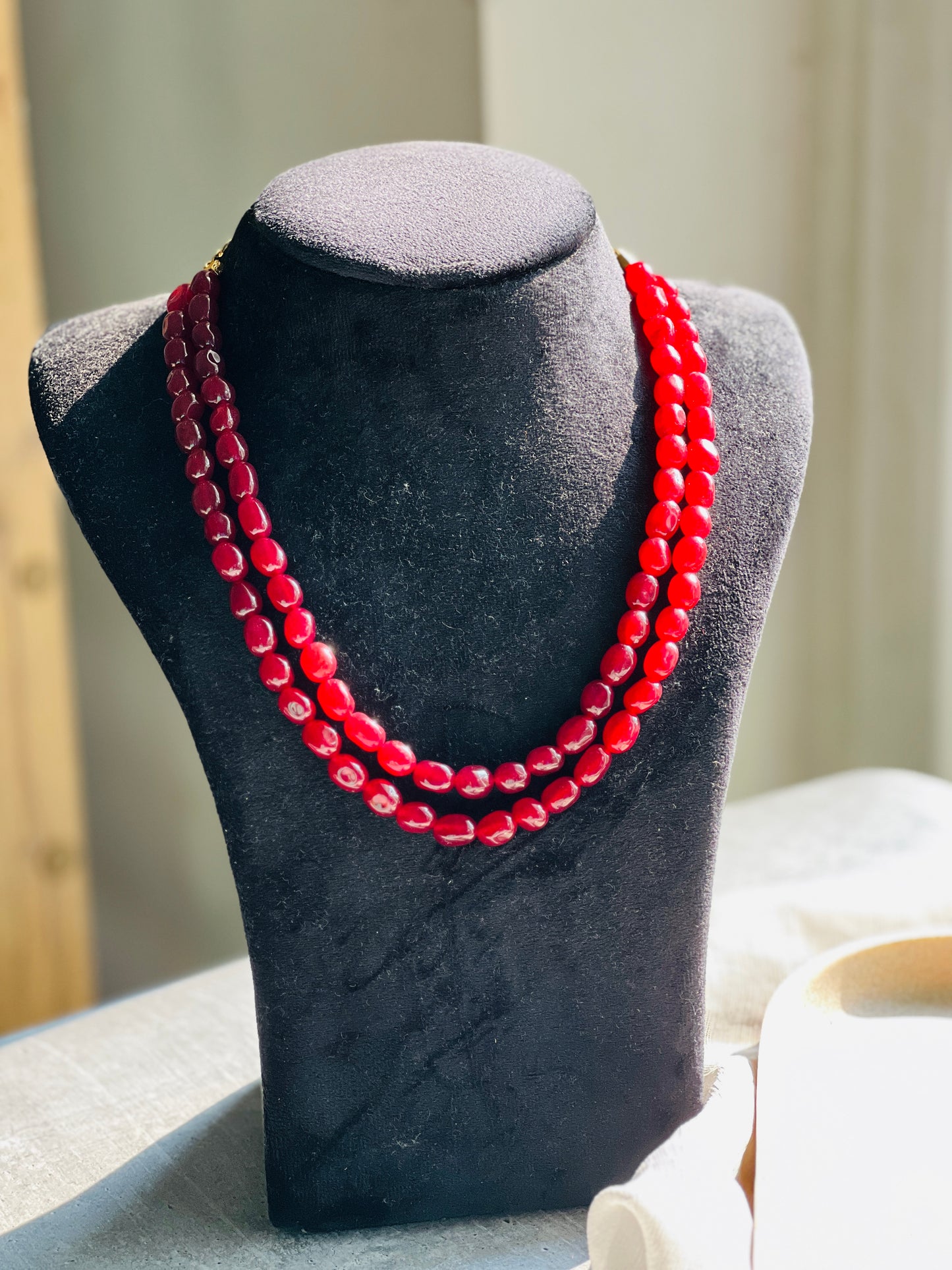 Pebble Stone Double Layer Necklace