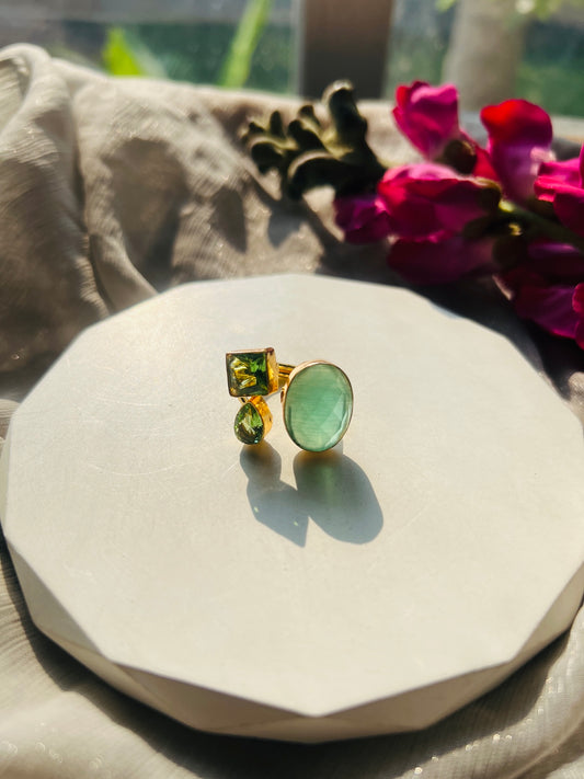 Aurora Pastel Green Ring - rings
