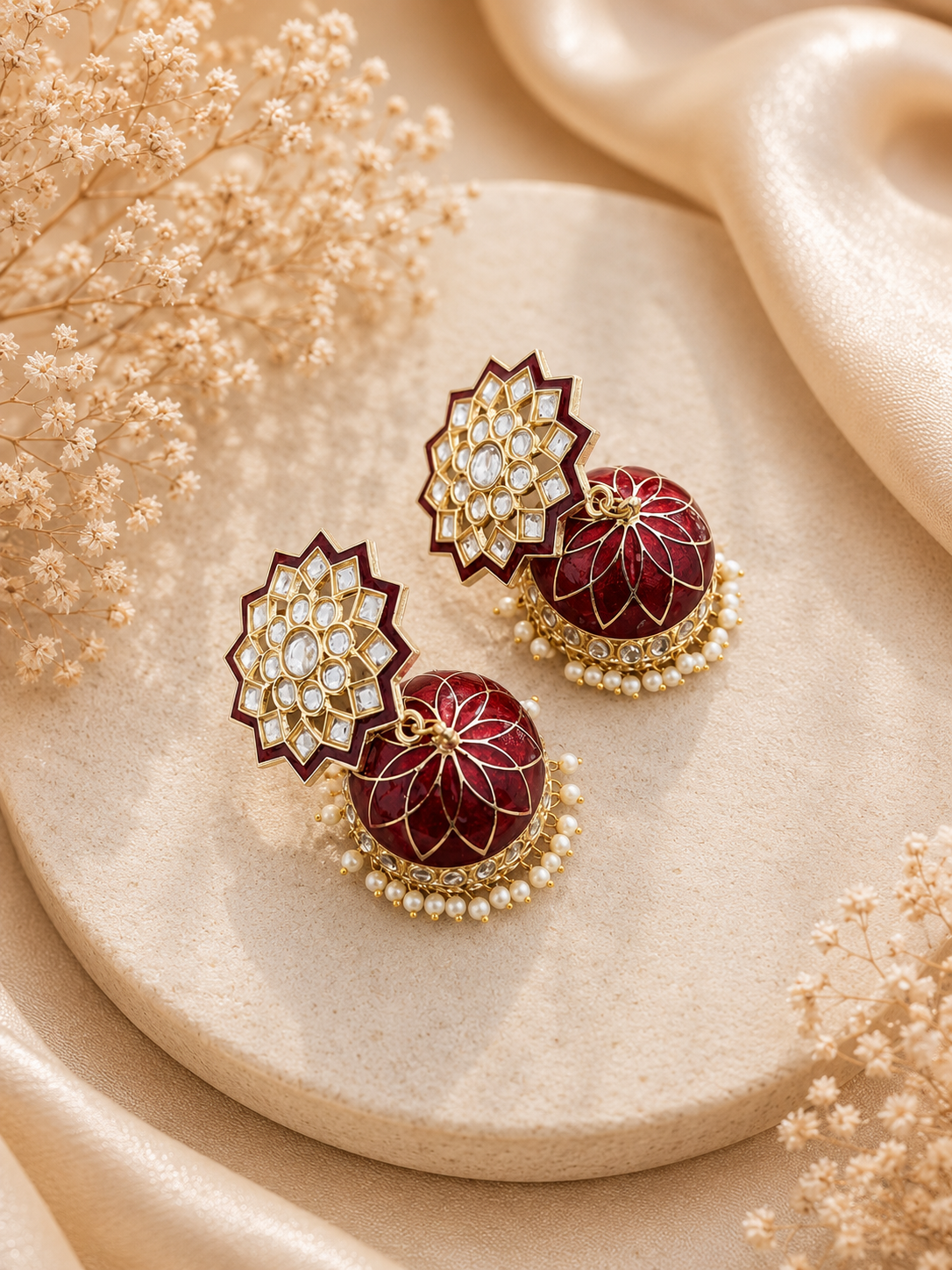 Ruby Bloom Kundan Jhumkas