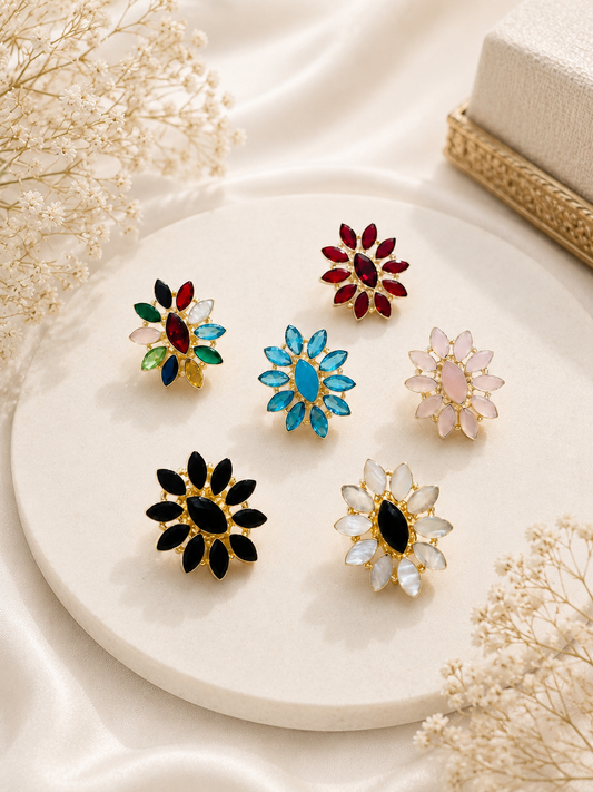 Bloomstone Floral Statement Ring