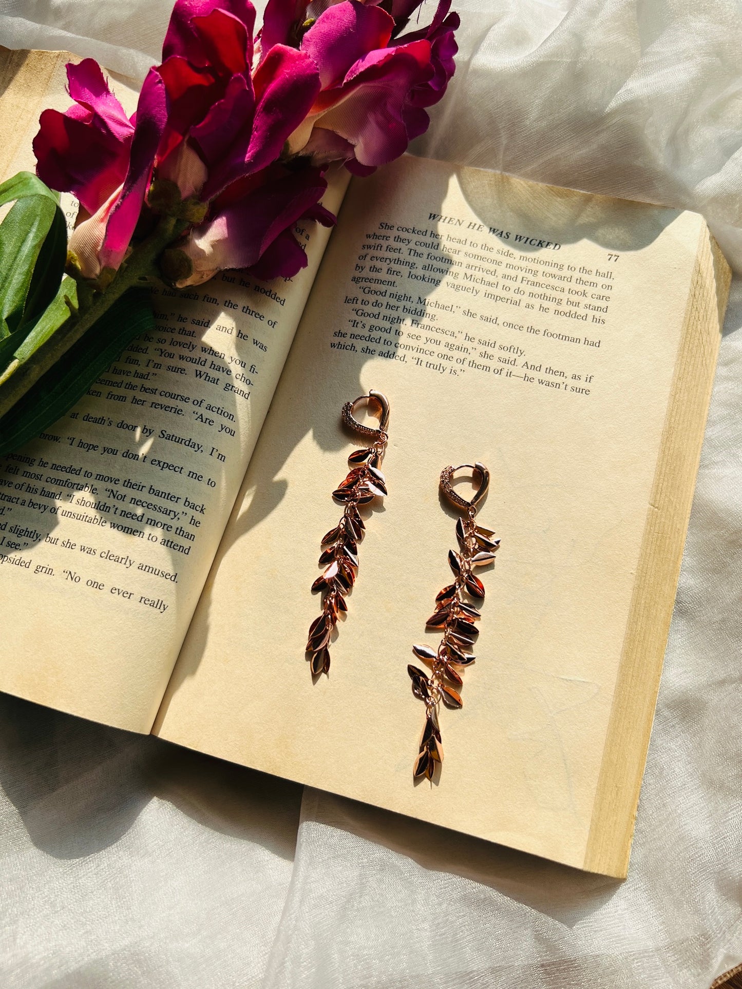 Rosegold Petal Stream Earrings