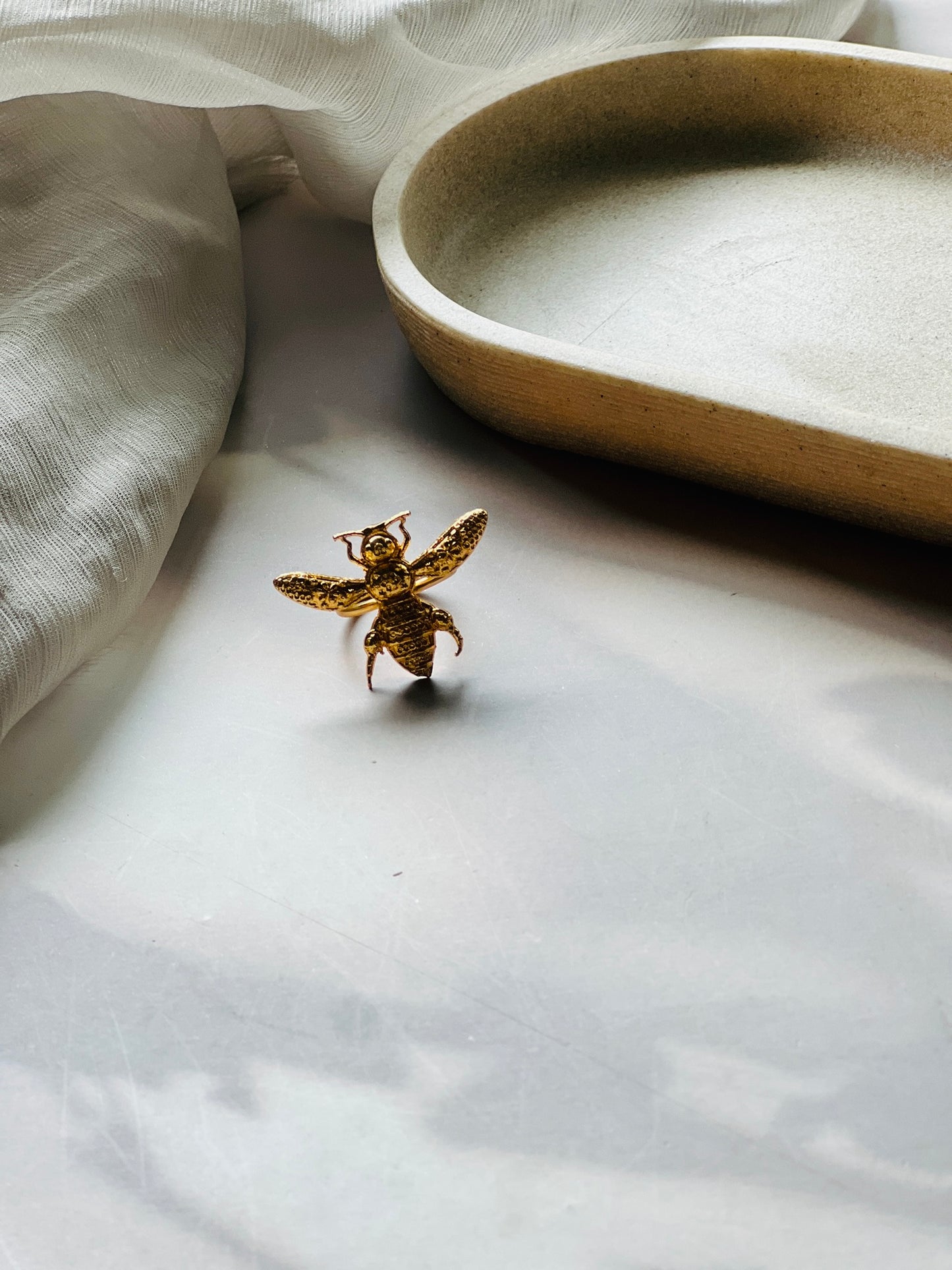 Golden Flutter Adjustable Ring