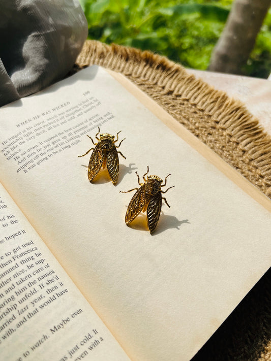 Golden Cicada Studs