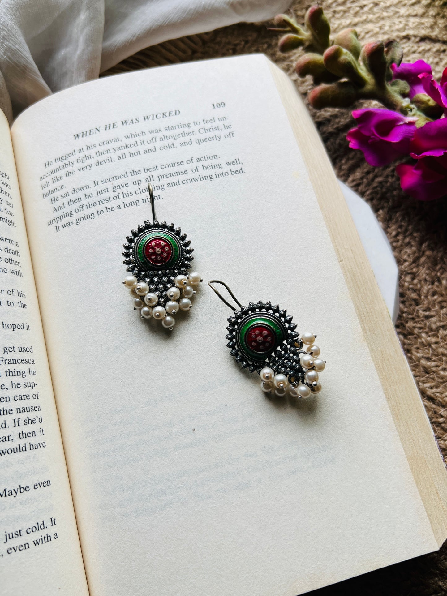 Artisan Pearl Silver Hoops - Earrings