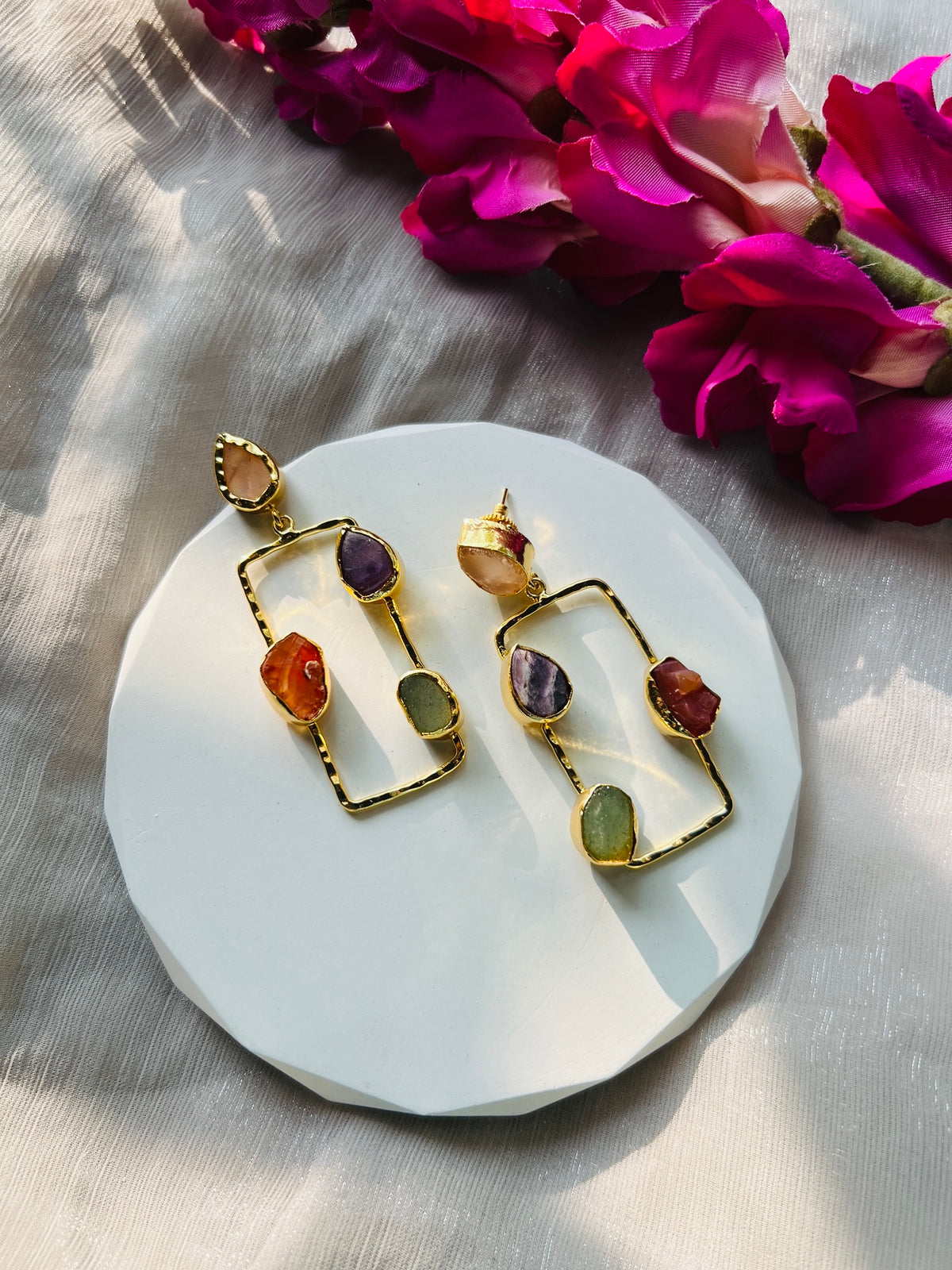Ethereal Raw Stone Earrings