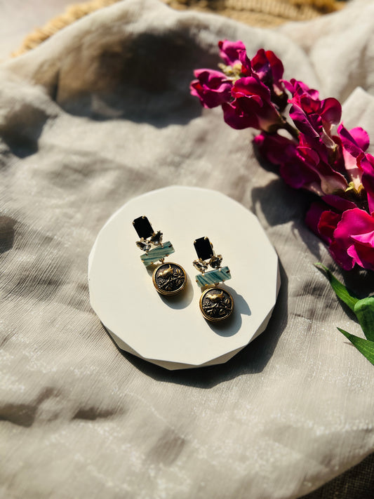 Avira Cameo Drop Earrings