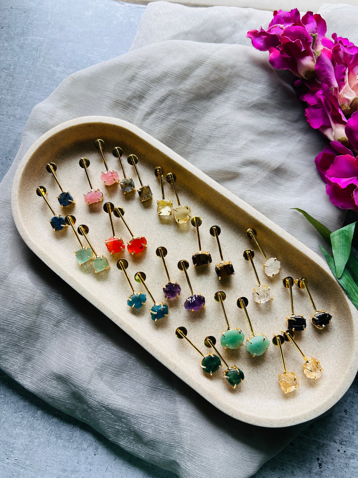 Candy Stone Minimal Earrings