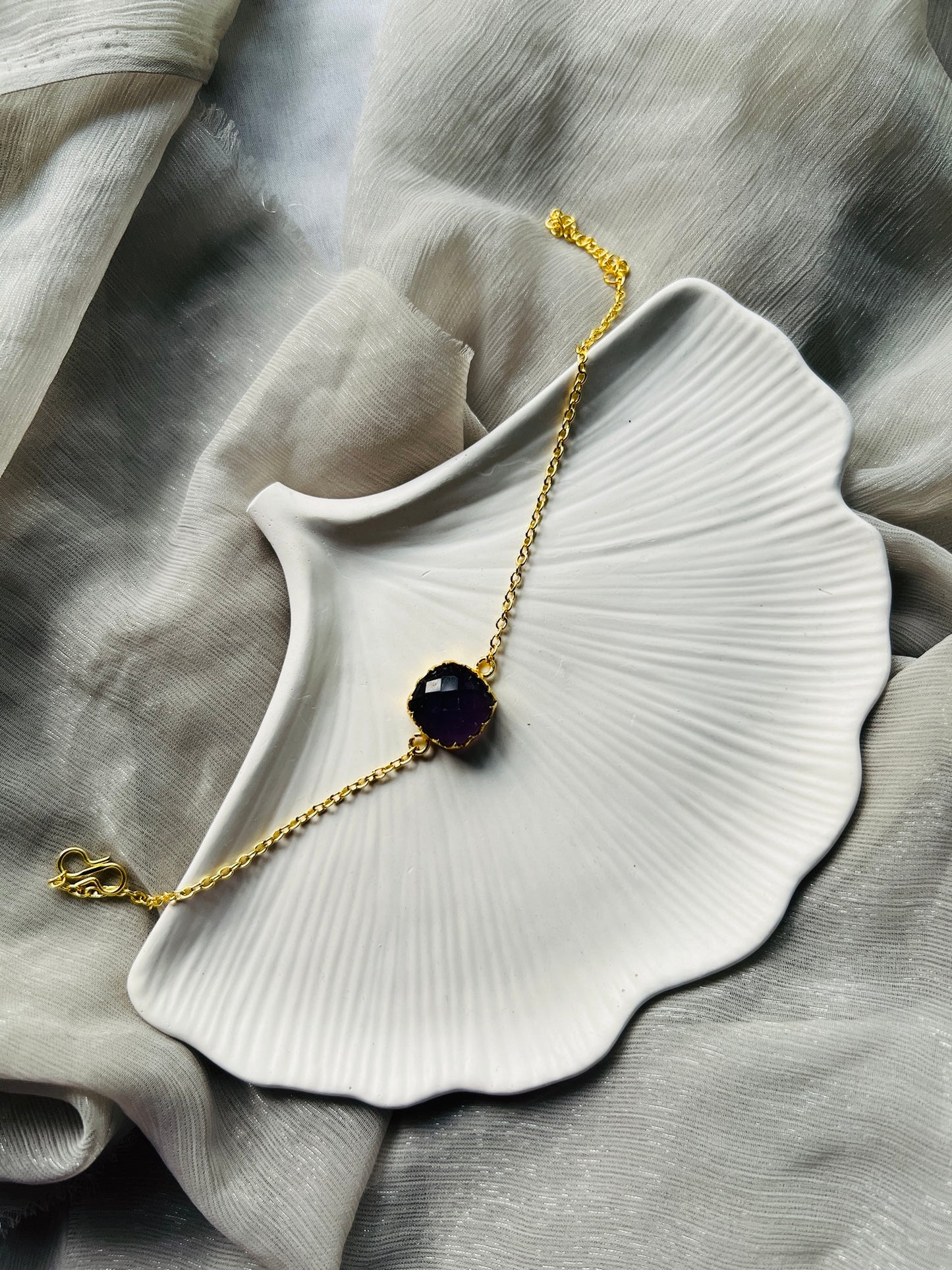 Single Stone Chain Bracelet - bangles