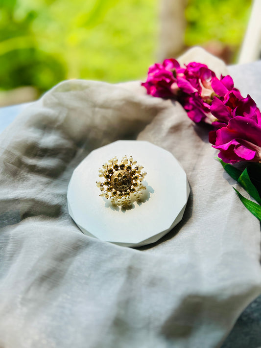Pearl Bloom Adjustable Ring