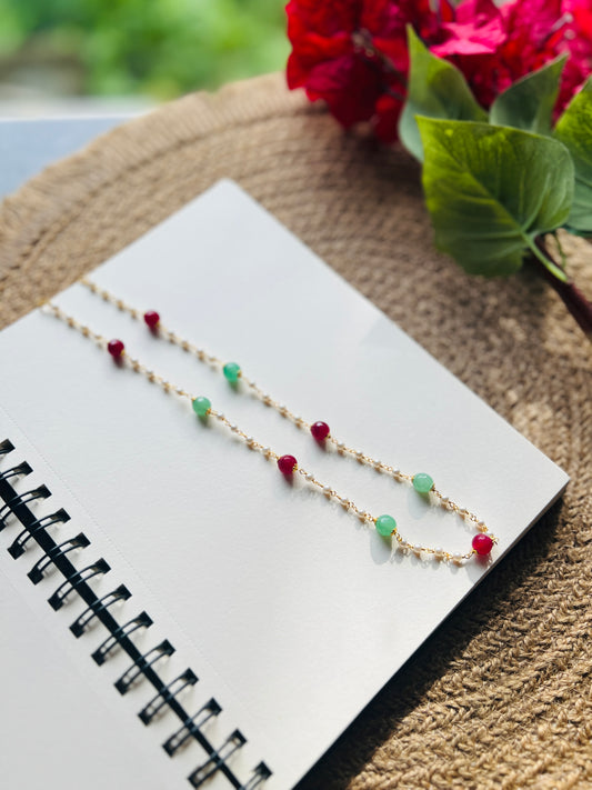 Cherry Jade Pearl Chain
