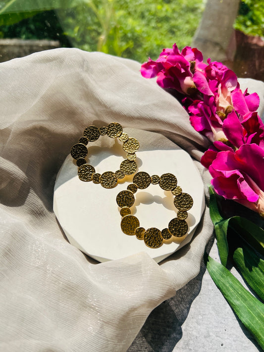 Aurelia Textured Circle Statement Earrings