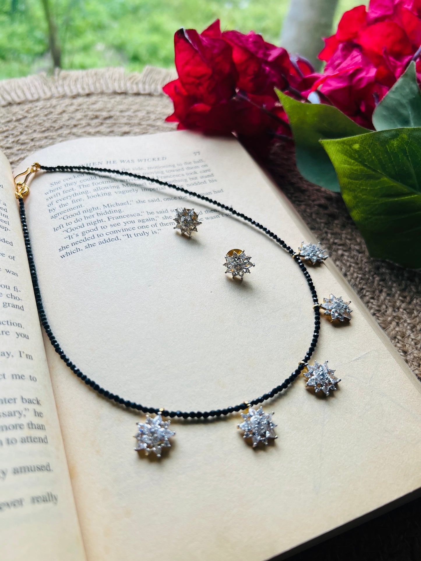 Midnight Snowflake Necklace