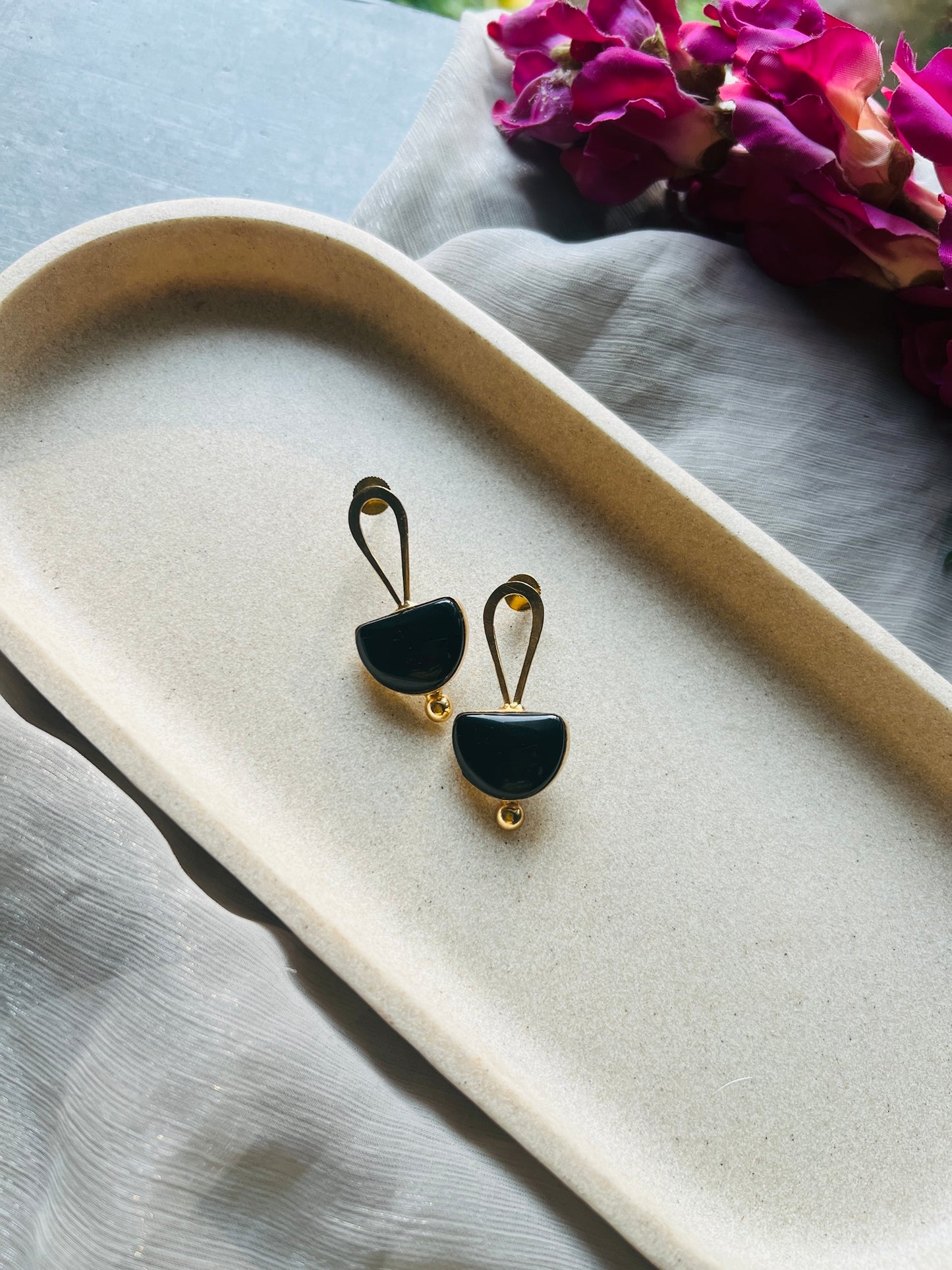 Celeste Drop Stone Earrings