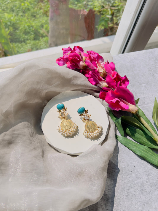 Royal Heirloom Coin Pearl Earrings