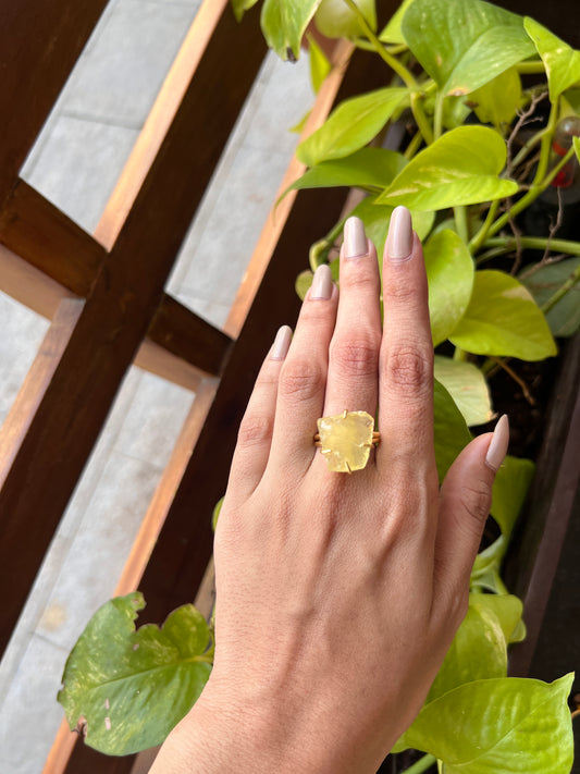 Raw Citrine Ring(adjustable size) - rings