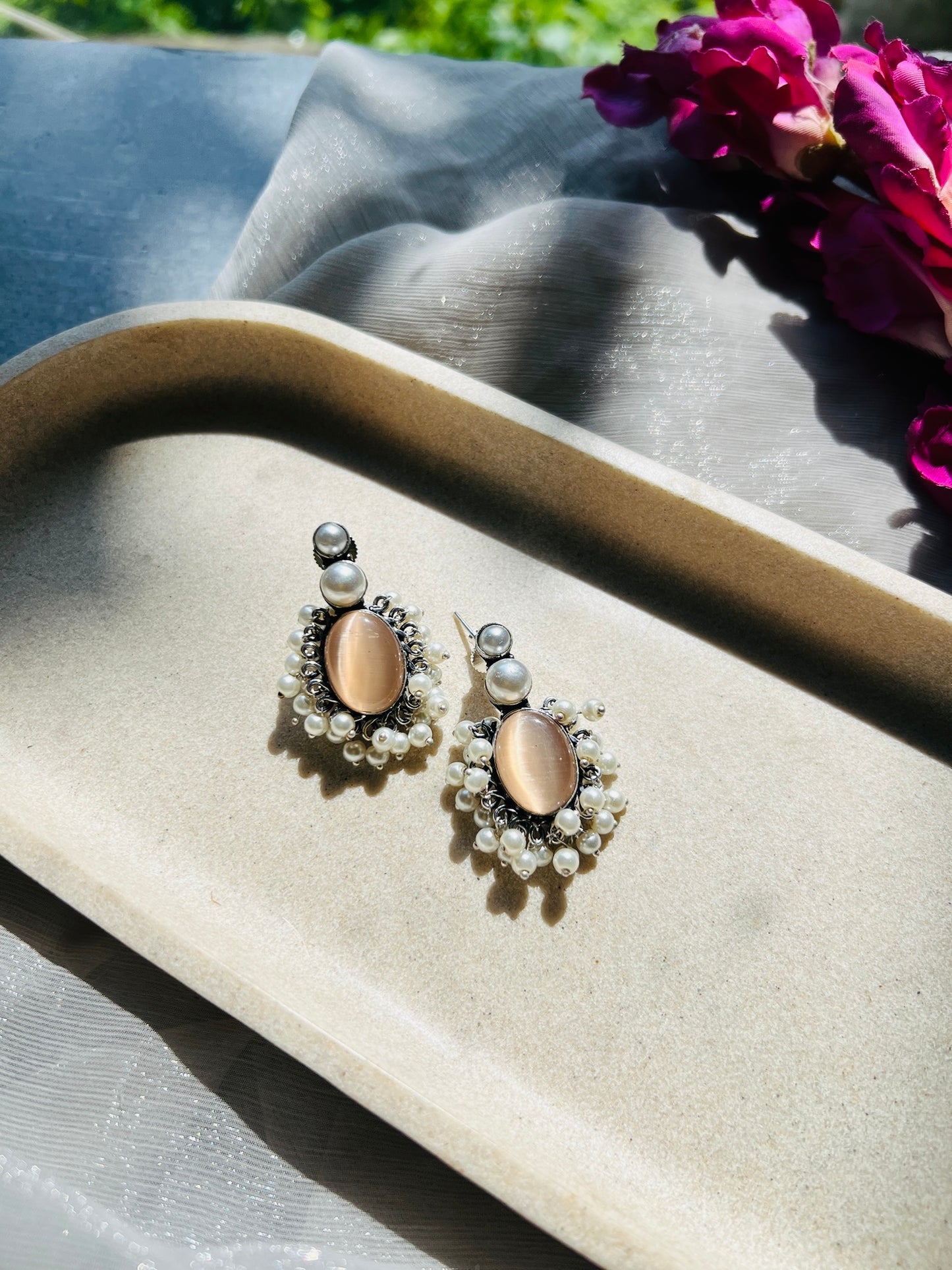 Pearl Petal Earrings