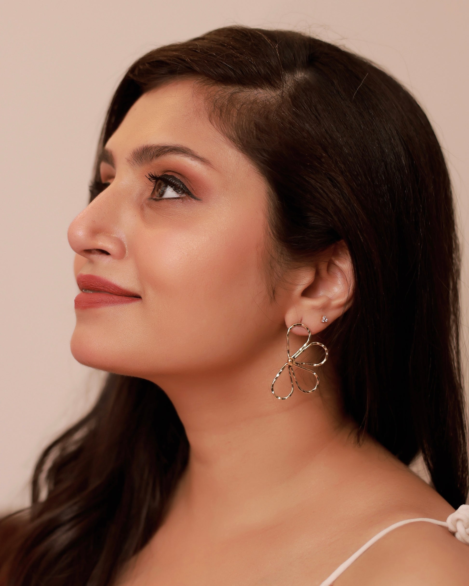 AMBRA SLICED FLOWER EARRING - earrings