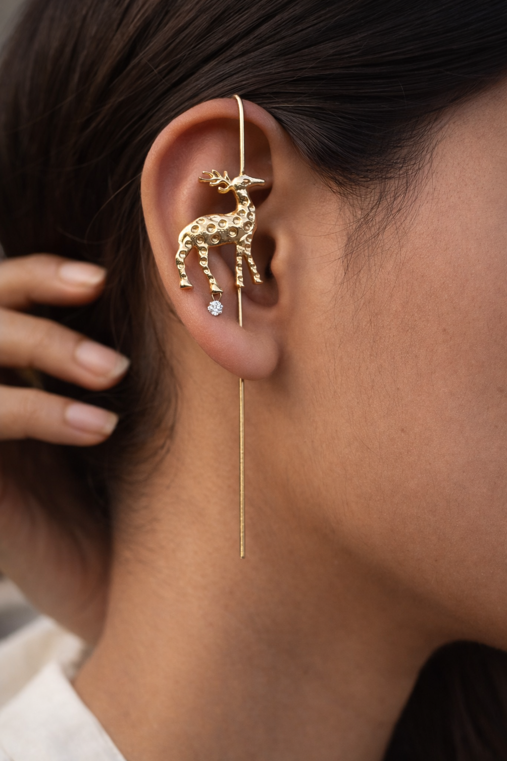 Golden Stag Ear Cuff