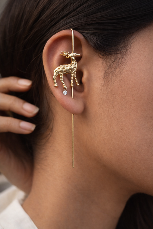 Golden Stag Ear Cuff