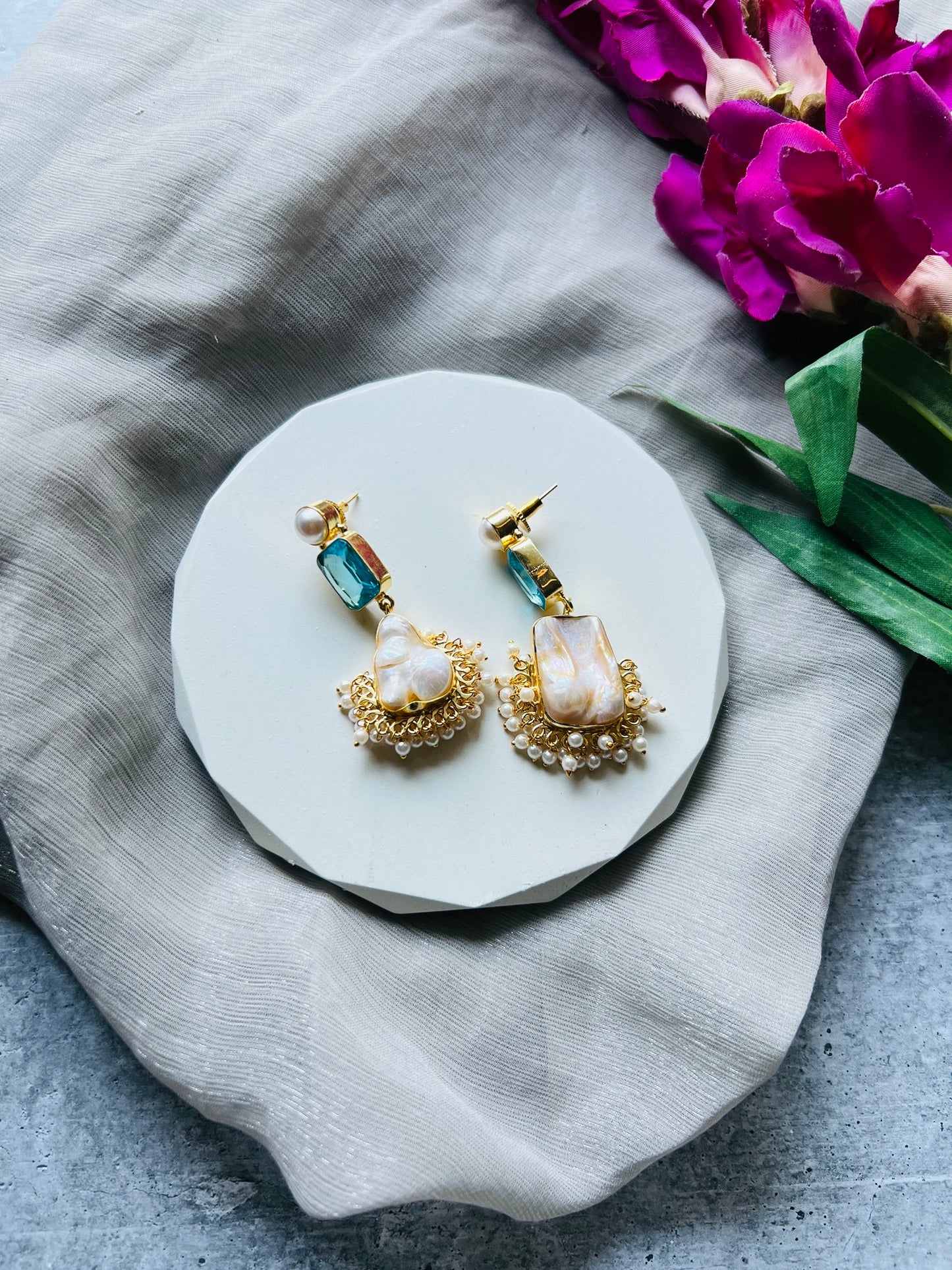 Baroque Pearl Statement Earrings
