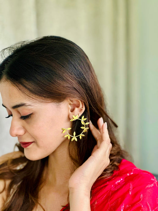 Blooming Leaf Hoops - Earrings