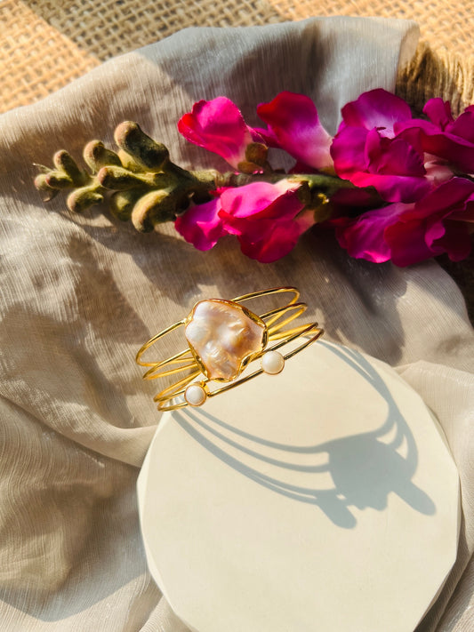 Baroque Majesty Pearl Bangle - bangles