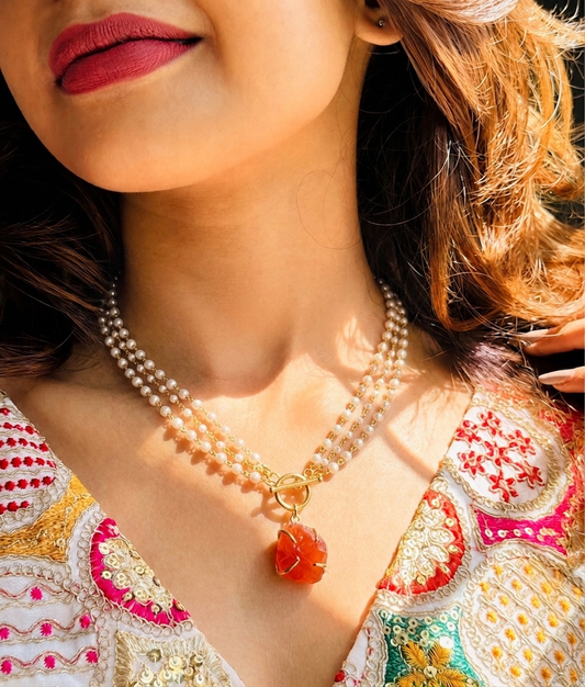 Pearl Prism Natural Stone Necklace