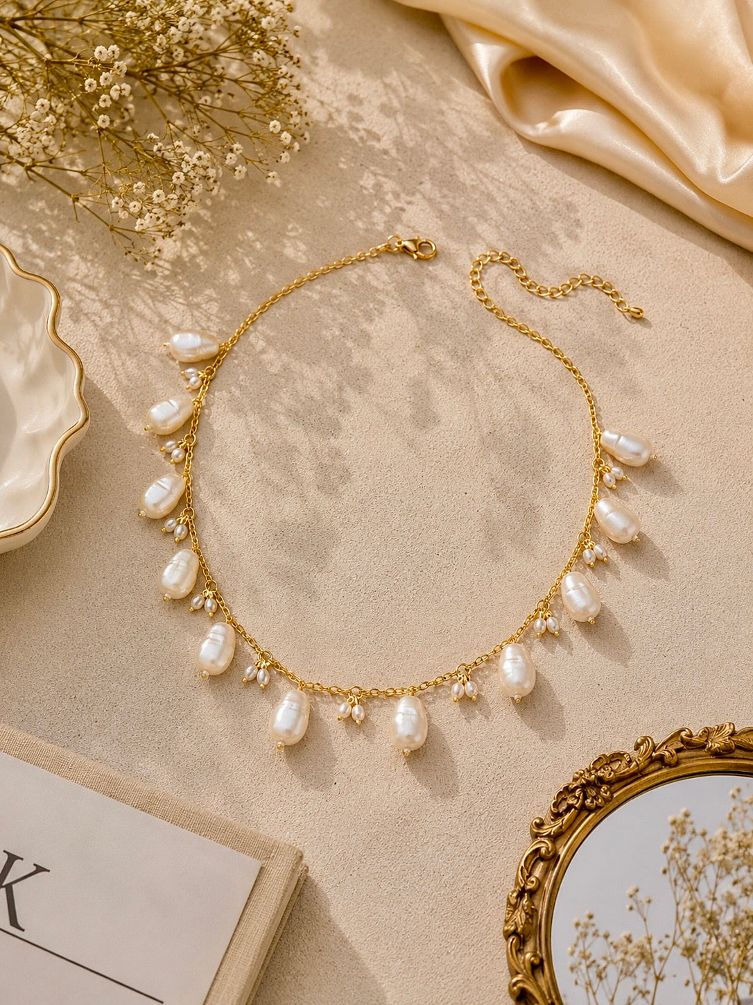 Celeste Pearl Drop Necklace