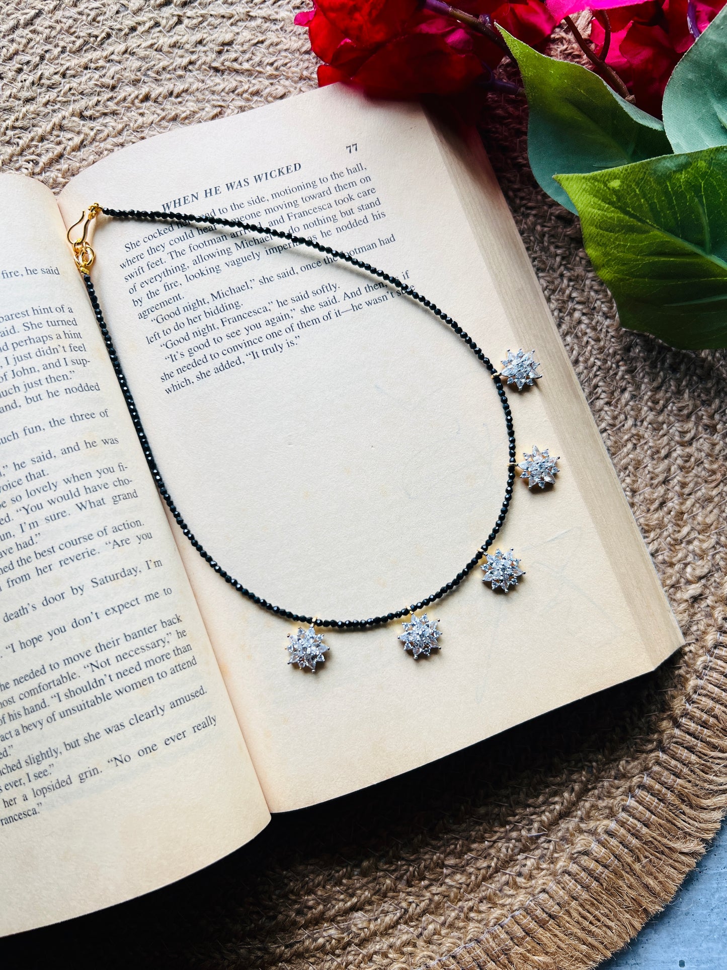 Midnight Snowflake Necklace