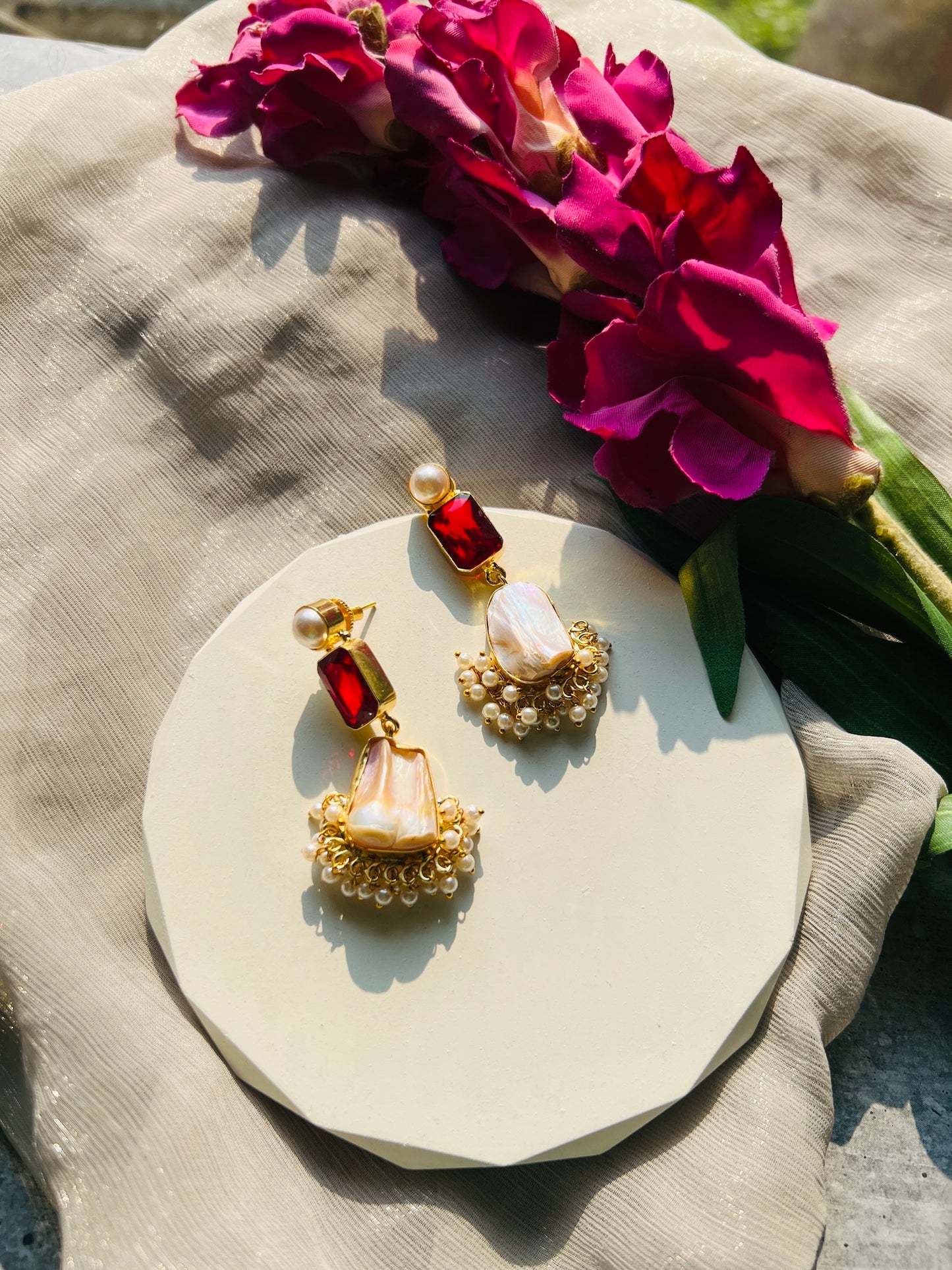 Baroque Pearl Statement Earrings