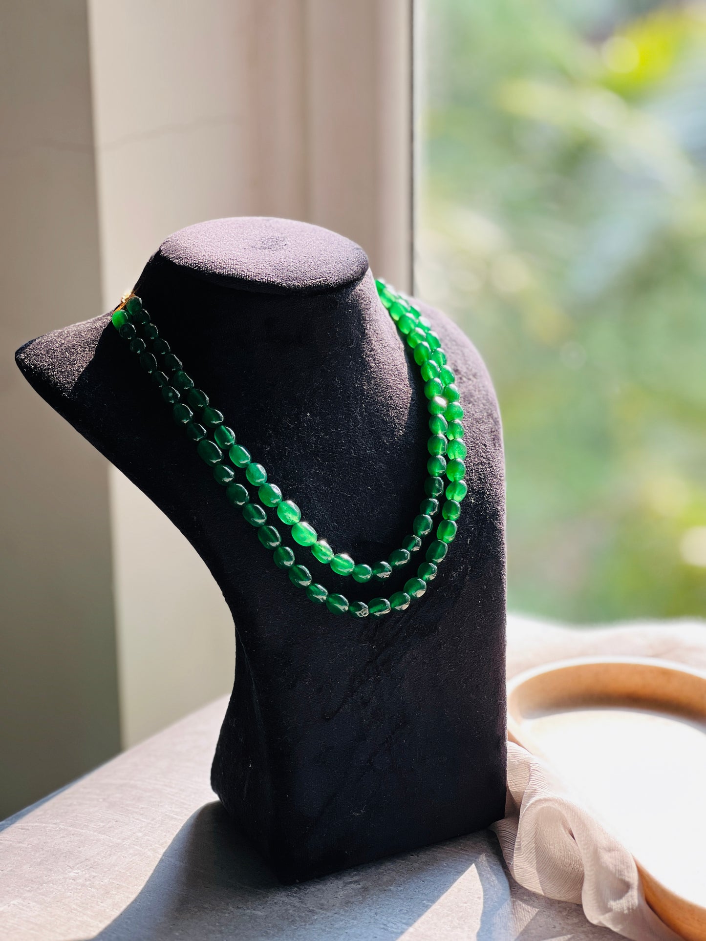 Pebble Stone Double Layer Necklace