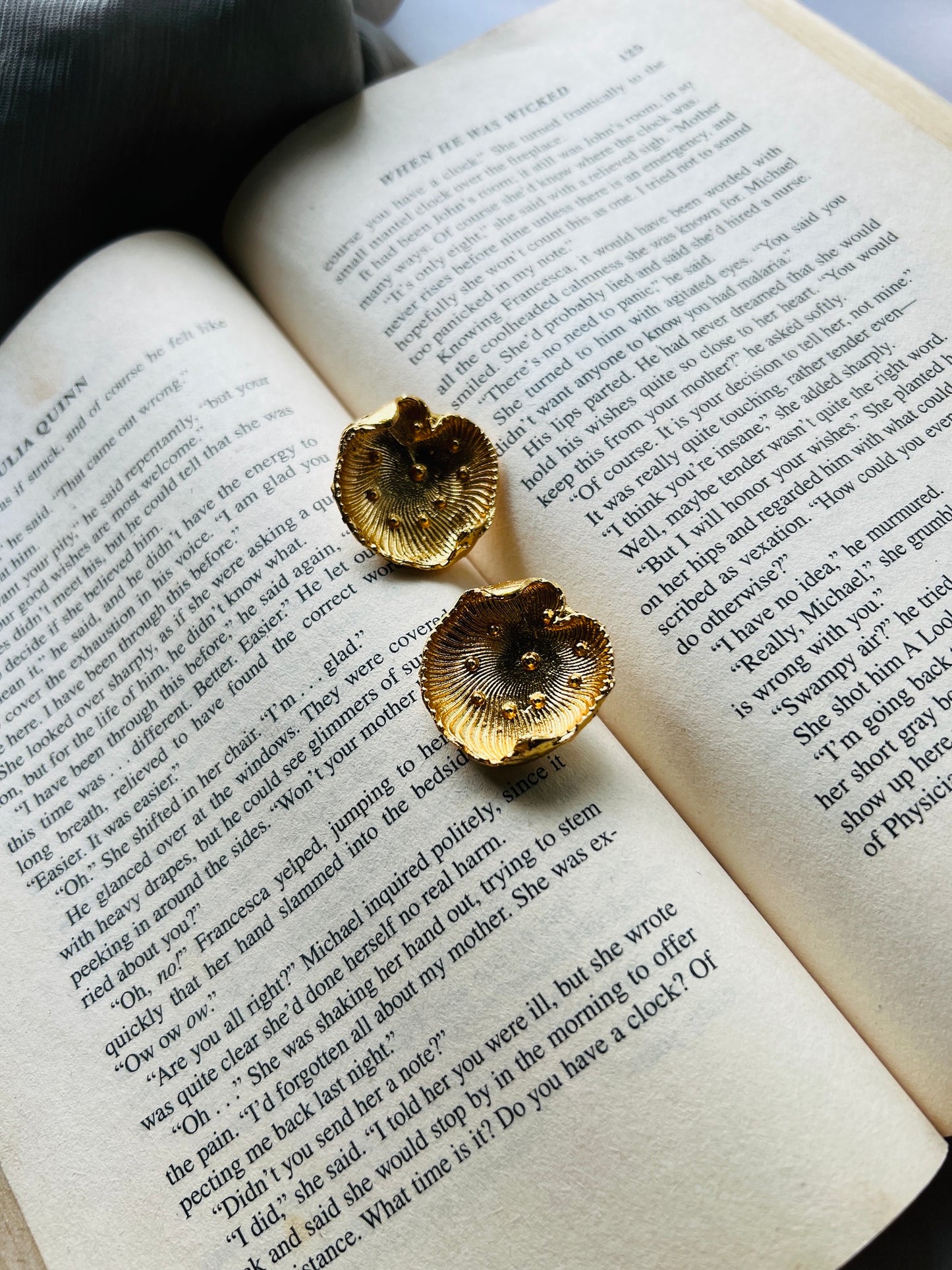Golden Lotus Leaf Earrings